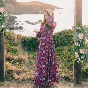 Vici Maxi Bohemian Floral Long Sleeve Wrap Dress